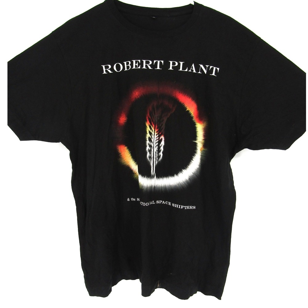 Robert Plant T-Shirt Mens XL Black Sensational Space Shifters 2014 European Tour